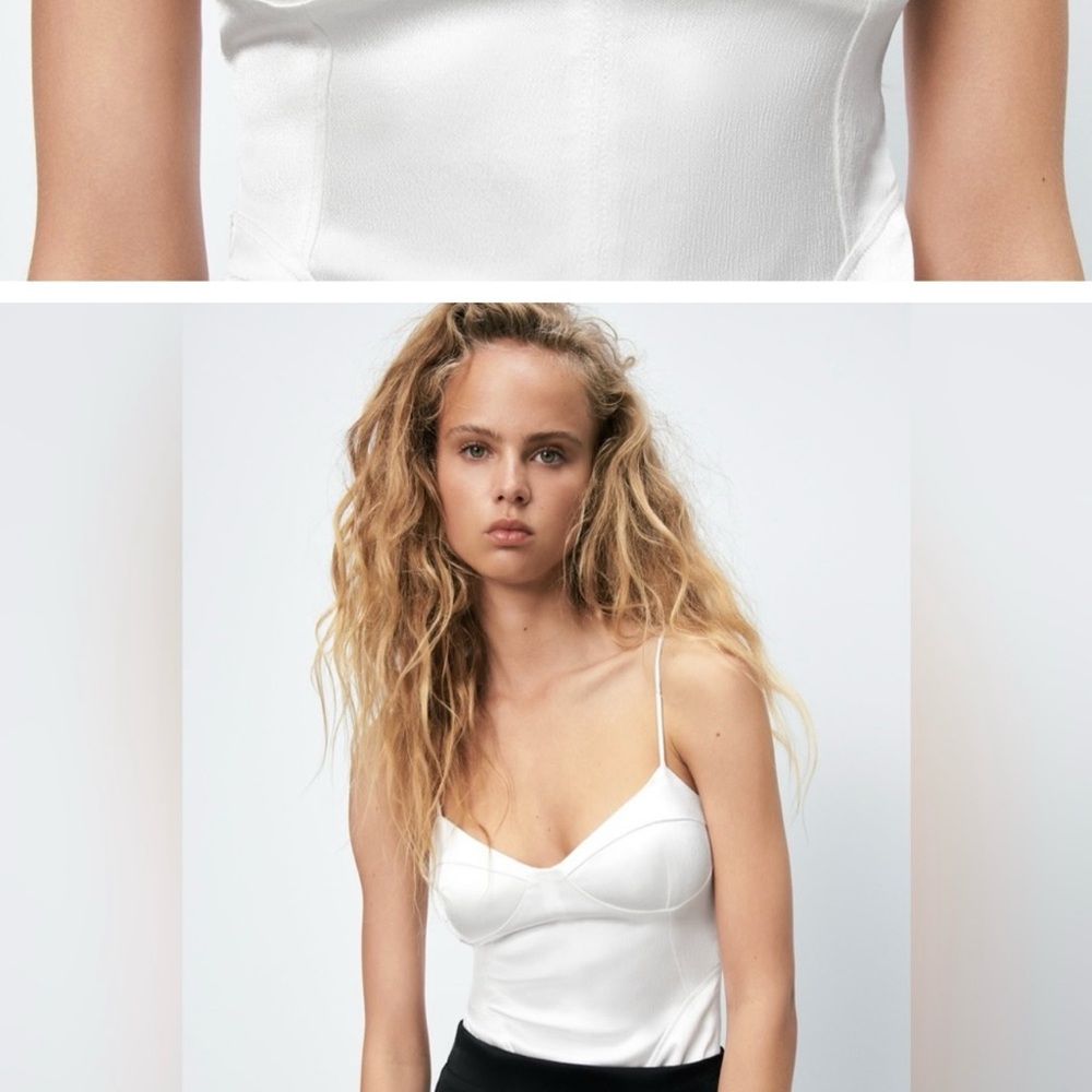 Zara Satin Corset Bodysuit